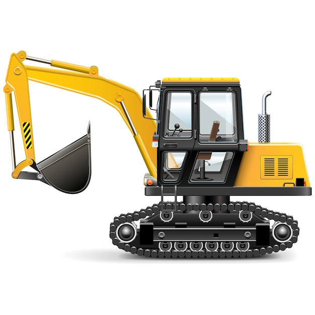 Vector yellow construction machine illustration