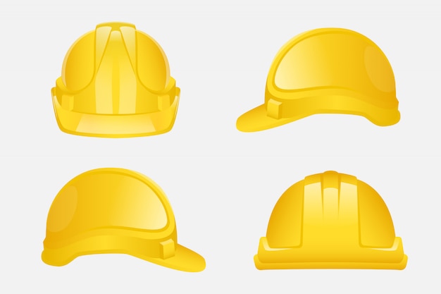 Set casco di costruzione giallo