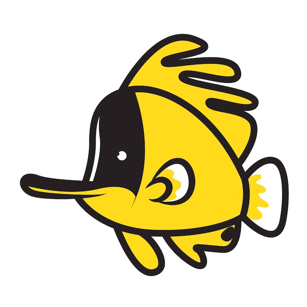 Vector yellow cooperband fish