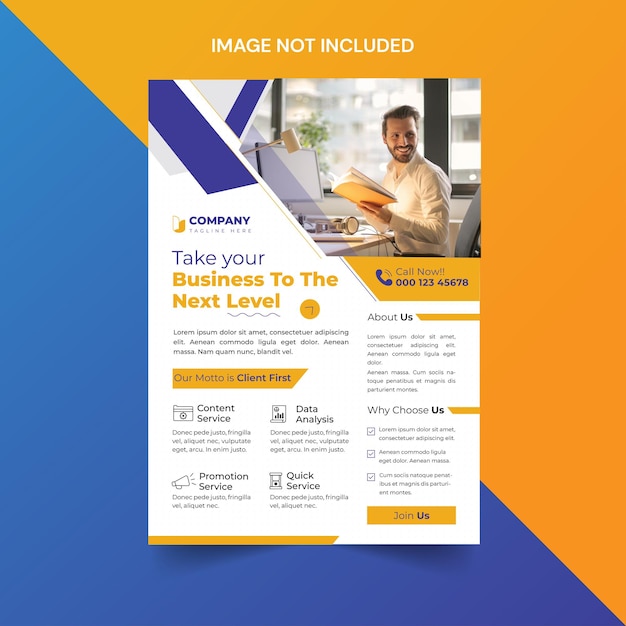 Yellow Corporate Flyer Design With Geometric Shapes