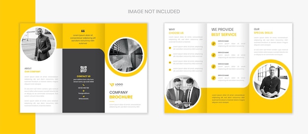 Yellow Corporate Trifold Brochure design for digital marketing