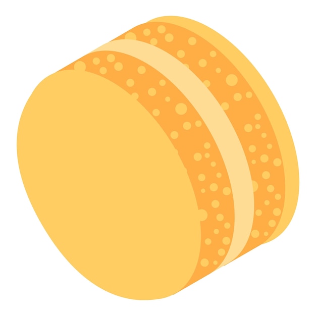 Vector yellow cream macaroon icon isometric of yellow cream macaroon vector icon for web design isolated on white background