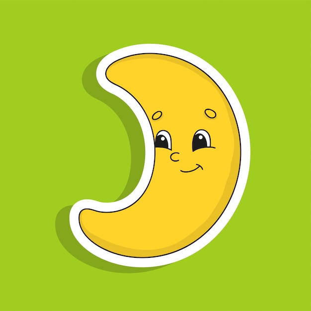 Yellow Crescent. Cute character. 