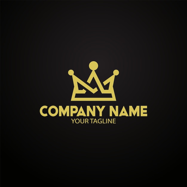 A yellow crown company logo design and icon