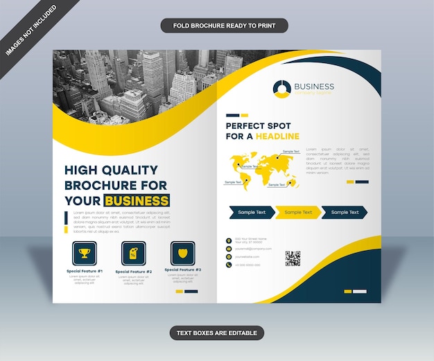 Yellow curves business brochure layout