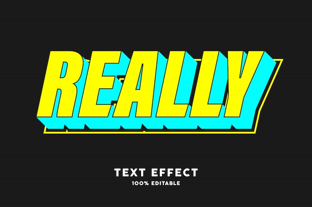 Yellow cyan fresh color pop art text effect