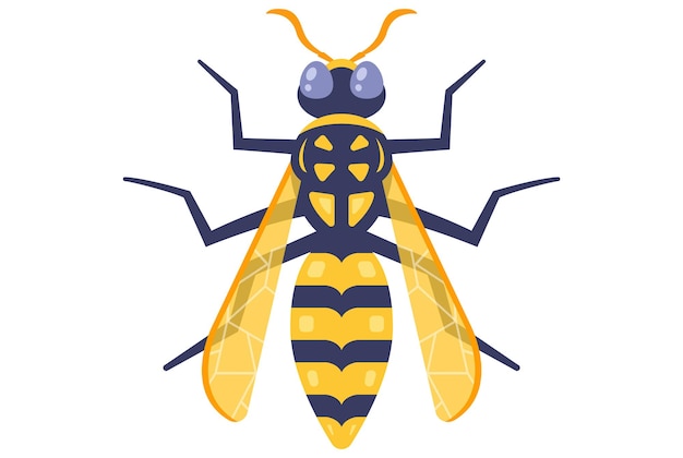 黄色の危険なハチの上面図