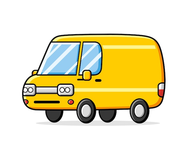 Yellow delivery van