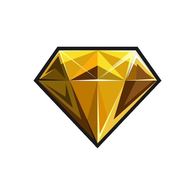 Vector yellow diamond logo crystal or some kind of jewelry