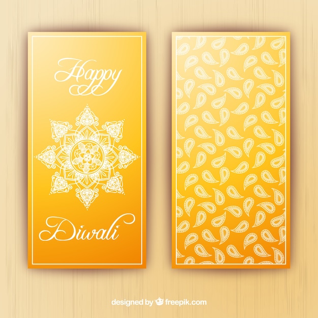 Yellow diwali banners