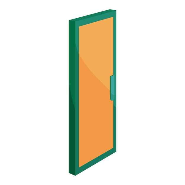 Yellow door icon Cartoon illustration of door vector icon for web design