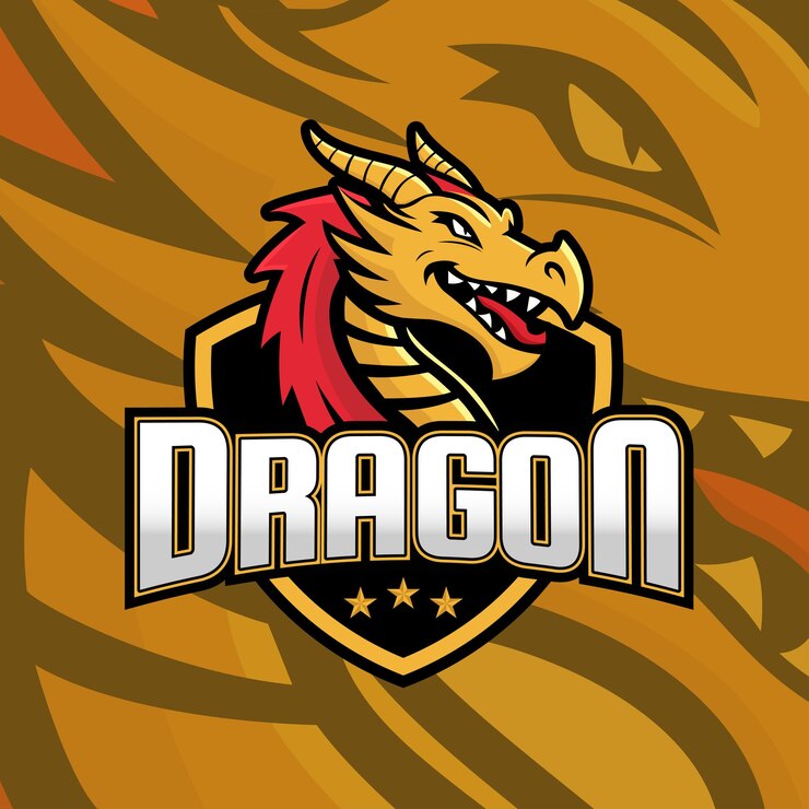 Yellow dragon mascot logo design vector for badge emblem esport and tshirt printing Editable Text