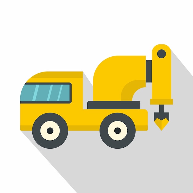 Vector yellow drilling machine icon. flat illustration of yellow drilling machine vector icon for web