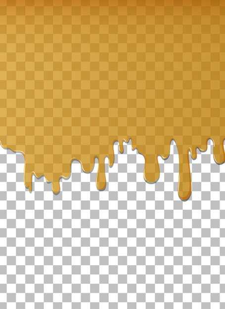 Vector yellow dripping on transparent background