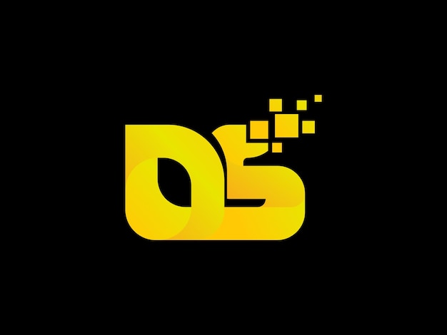Vector yellow ds logo with a black background