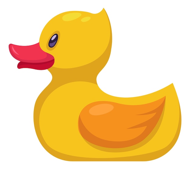 Вектор Желтая утка. резиновая игрушка для ванны. мультипликационная птица