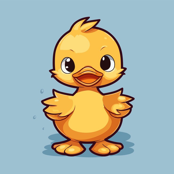 Premium Vector | Yellow duck vector cartoon character