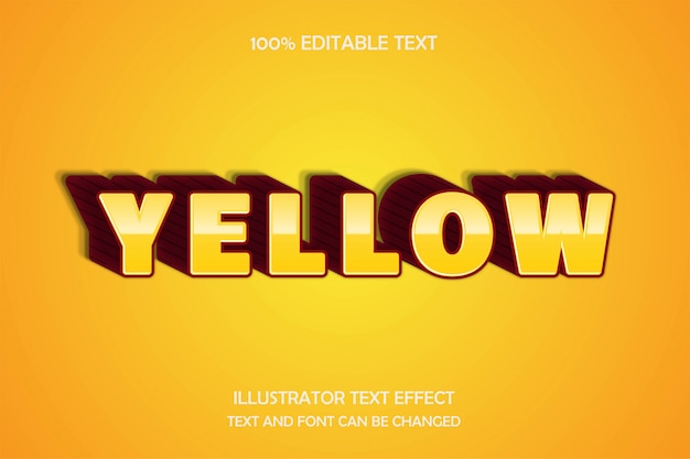 Yellow, editable text effect modern  style