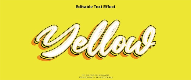 Yellow editable text effect in modern trend style