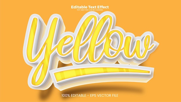 Yellow editable text effect in modern trend style