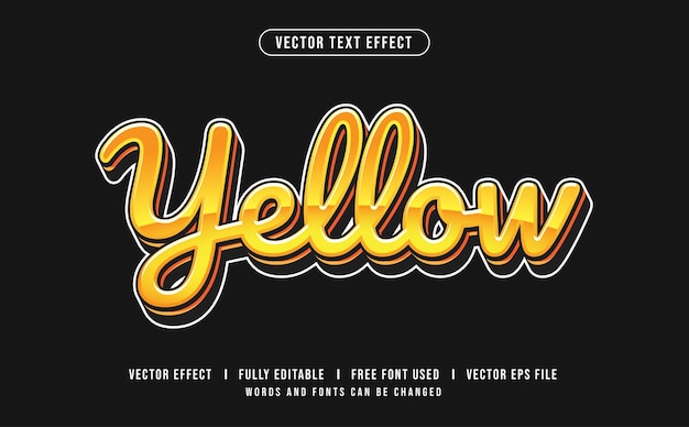 Yellow editable vector text effect