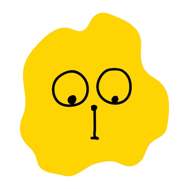 Yellow emotional character Animal face Dear animal Flat simple style