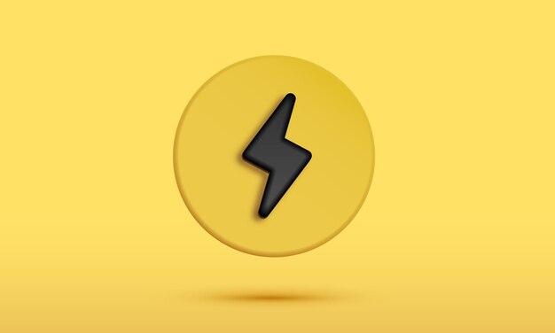 Yellow enegry symbol and charge sign icon background