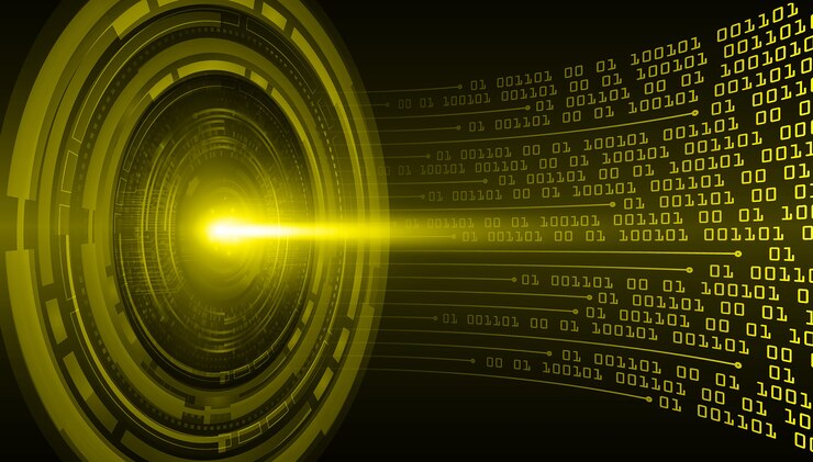 Vector yellow eye ball abstract cyber future technology