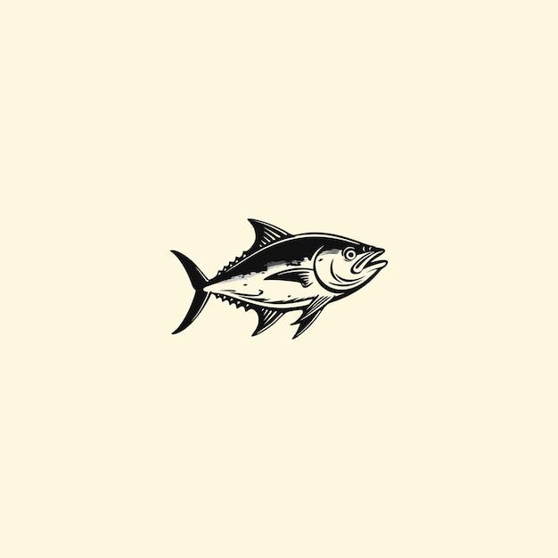 Vector yellow fin tuna logo modern fresh tuna fish vector for food market and restaurant