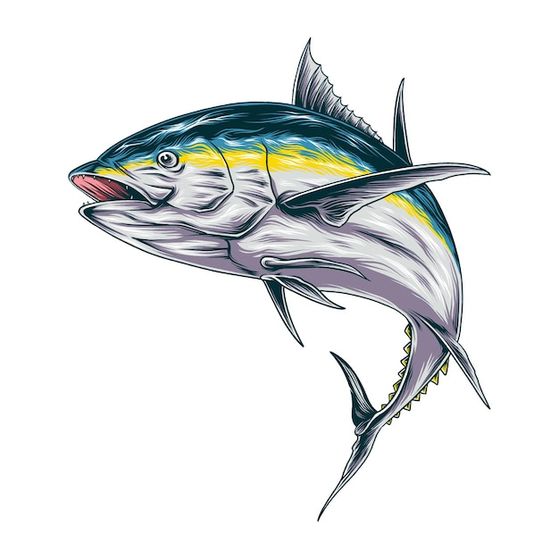 Yellow fish tuna illustration