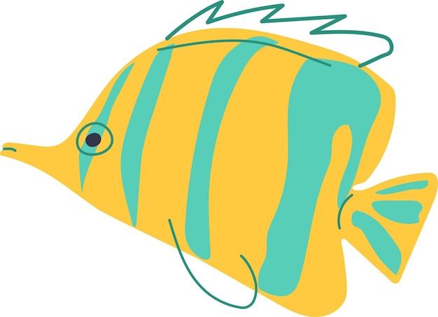 Yellow fish with blue stripes