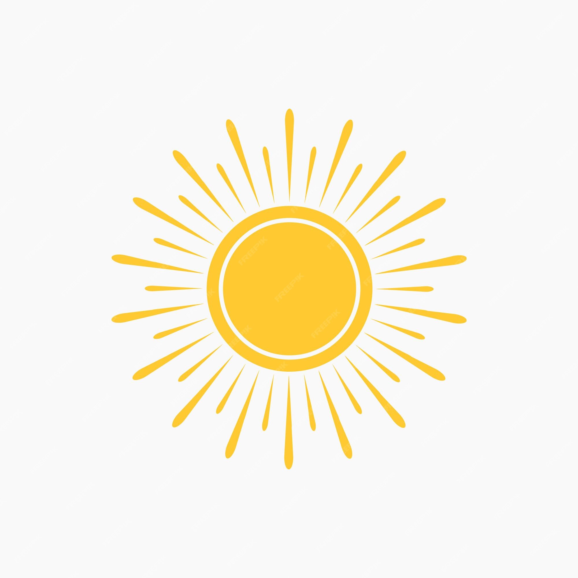 Premium Vector | Yellow Flat Sun Element