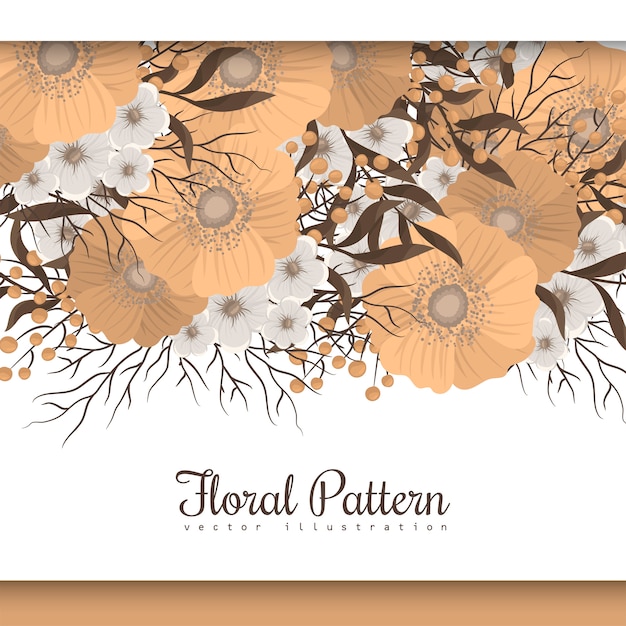 Yellow floral background flower border