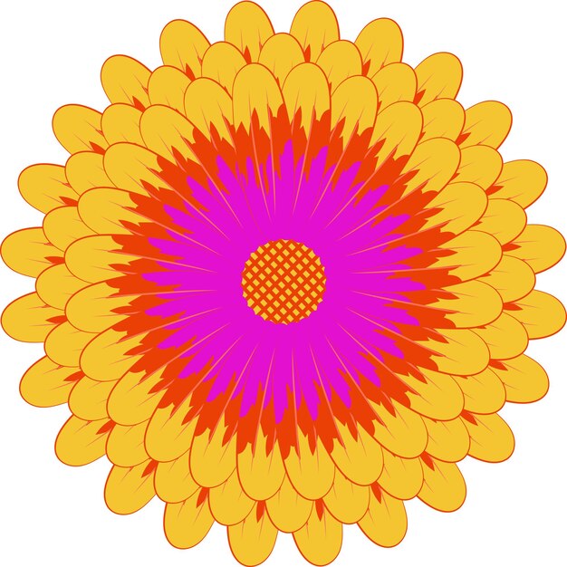 Yellow Flower Illustration Design Element Vector