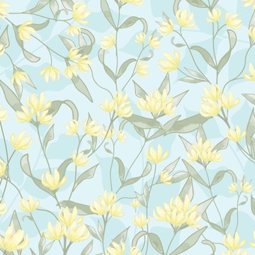 Premium Vector | Yellow flower on light blue background