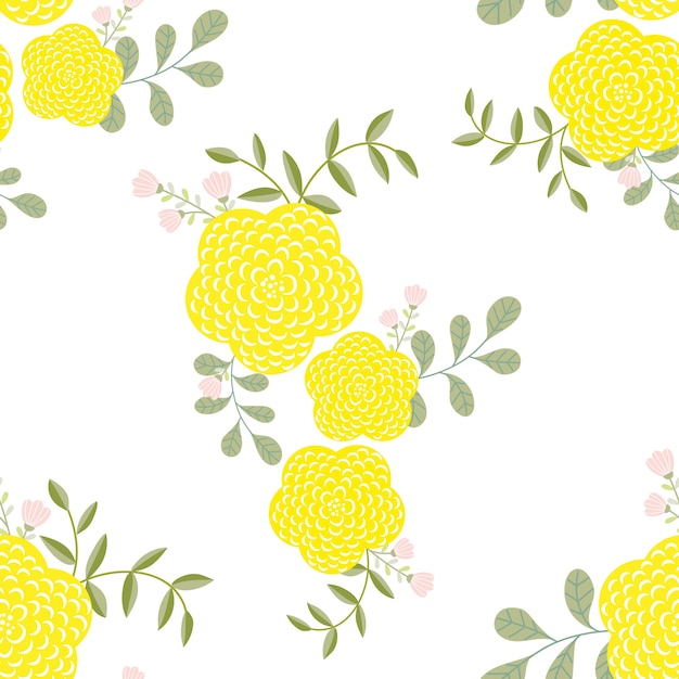 yellow flower seamless pattern