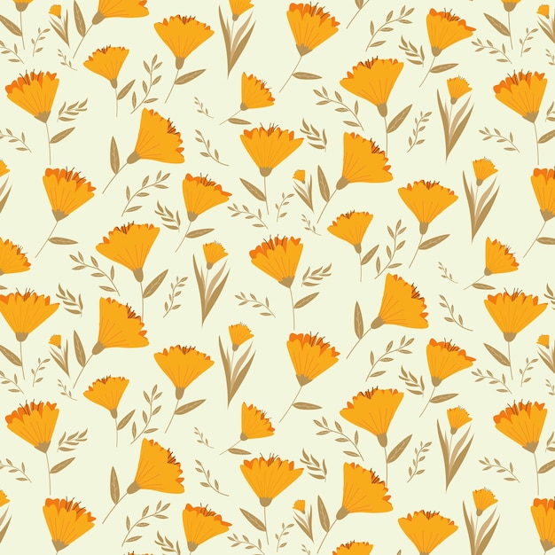 yellow flower seamless pattern