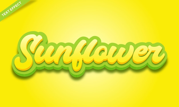 Vector yellow flower sunflower colorful text effect