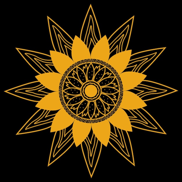 Vector a yellow flower with a circle on it that says sun