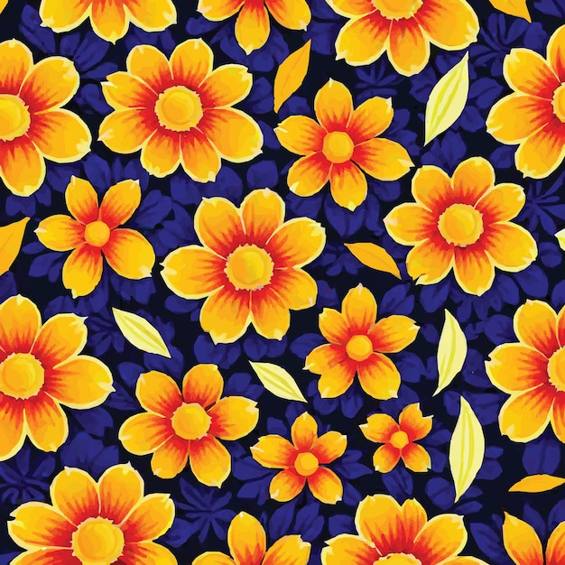 青い背景の黄色い花