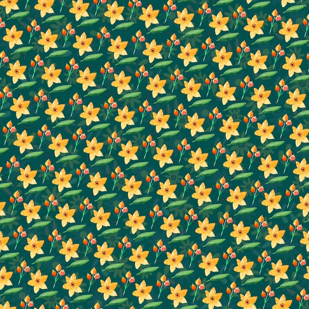 yellow flowers on a green background