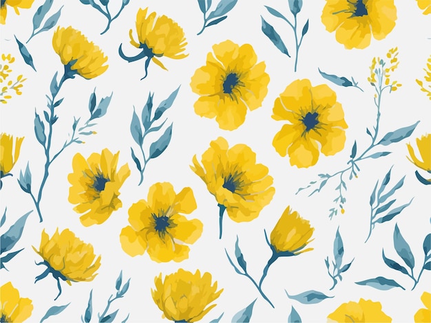 Vector yellow flowers pattern design