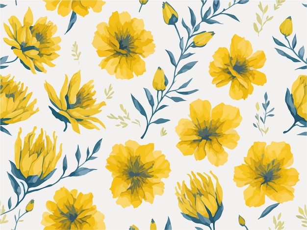 Vector yellow flowers pattern design