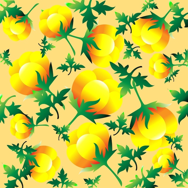 yellow flowers seamless patterns