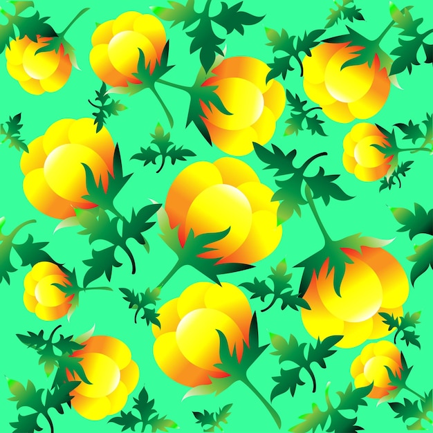 yellow flowers seamless patterns