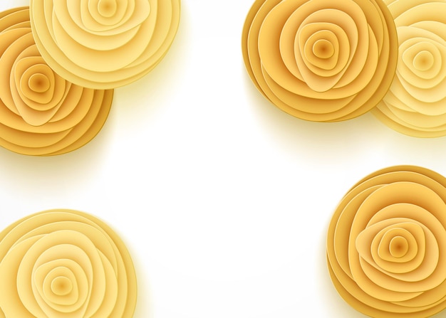 아트지 스타일의 노란색 꽃. 종이로 만든 장미 배경입니다.