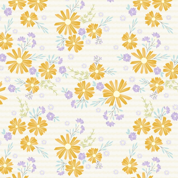 黄色い花と夏の庭