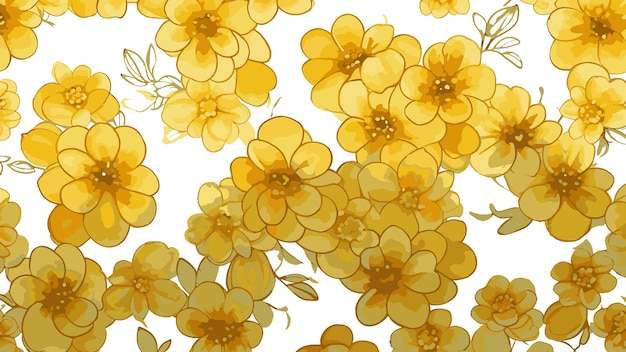 Yellow Flowers Watercolor Seamless Patterns HighQuality 8K Floral Designs