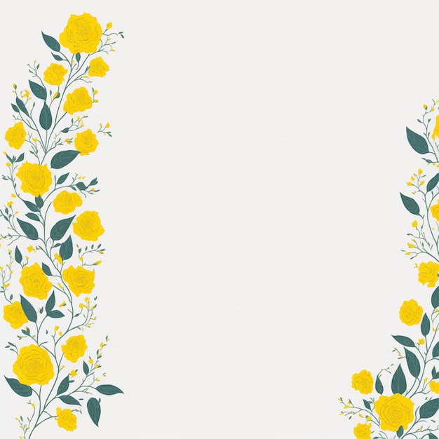 Vector yellow flowers on a white background