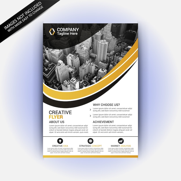 Yellow flyer design template